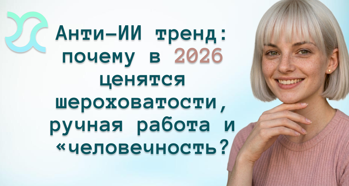 Анти-ИИ тренд: почему в 2026 ценятся шероховатости, ручная работа и «человечность?