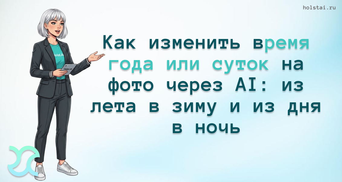 Как изменить время года или суток на фото через AI: из лета в зиму и из дня в ночь